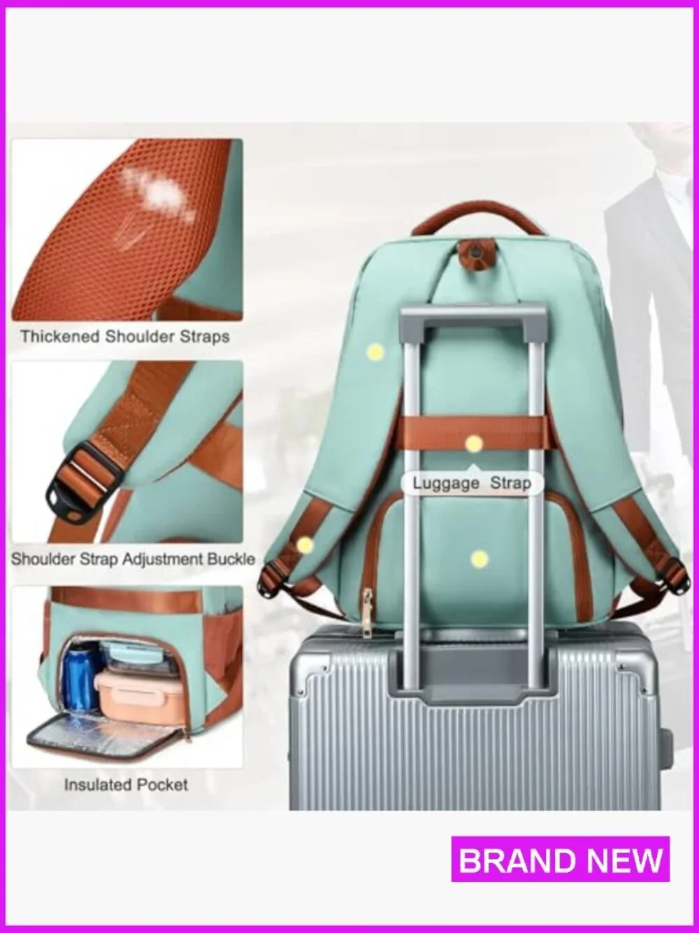40L Travel Backpack Flight Approved Carry On Daypack Fits 17 Inch Laptop